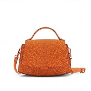 ZARA Orange Embossed Crossbody Bag